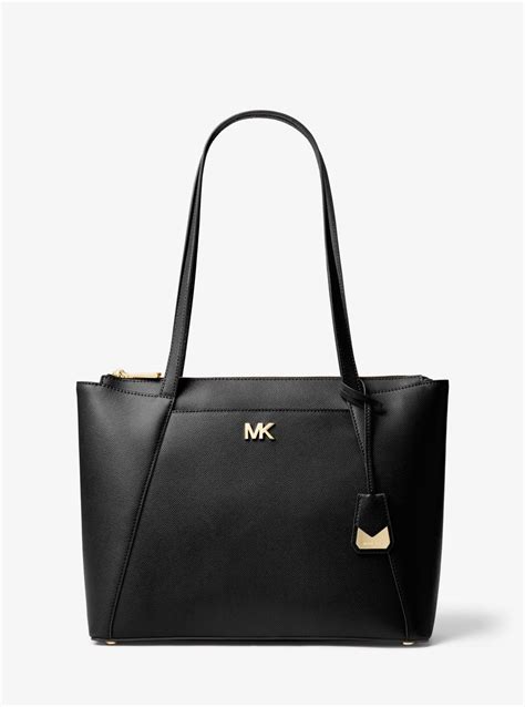 michael michael kors maddie leather tote|Michael Kors Maddie Medium East West Tote .